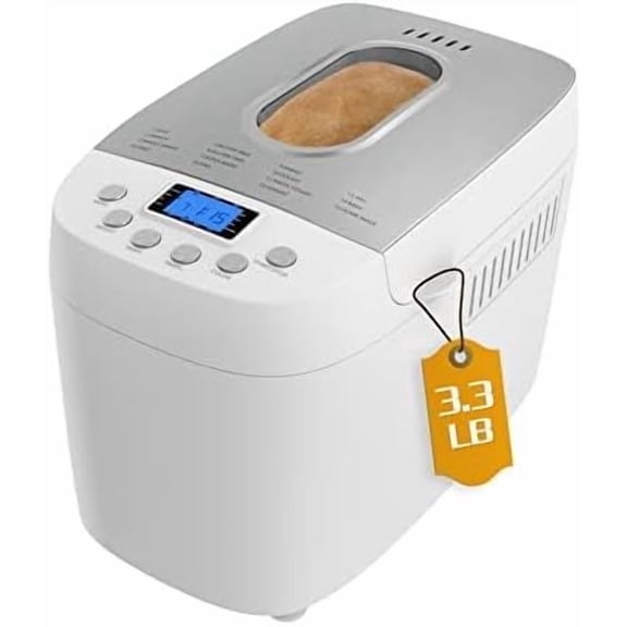 Davivy Bread Maker 15-in-1 Automatic Bread Machine with 2 Dough Kneading Paddles 3LB Nonstick Bowl Stainless Steel