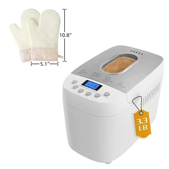 Davivy 850W Bread Maker Machine 3LB Dough Maker,15-in-1 Automatic Bread Machine Maker with Nonstick Bowl, Jam& Yogurt, 3 Loaf Sizes and 3 Crust Settings,15-H Delay Timer