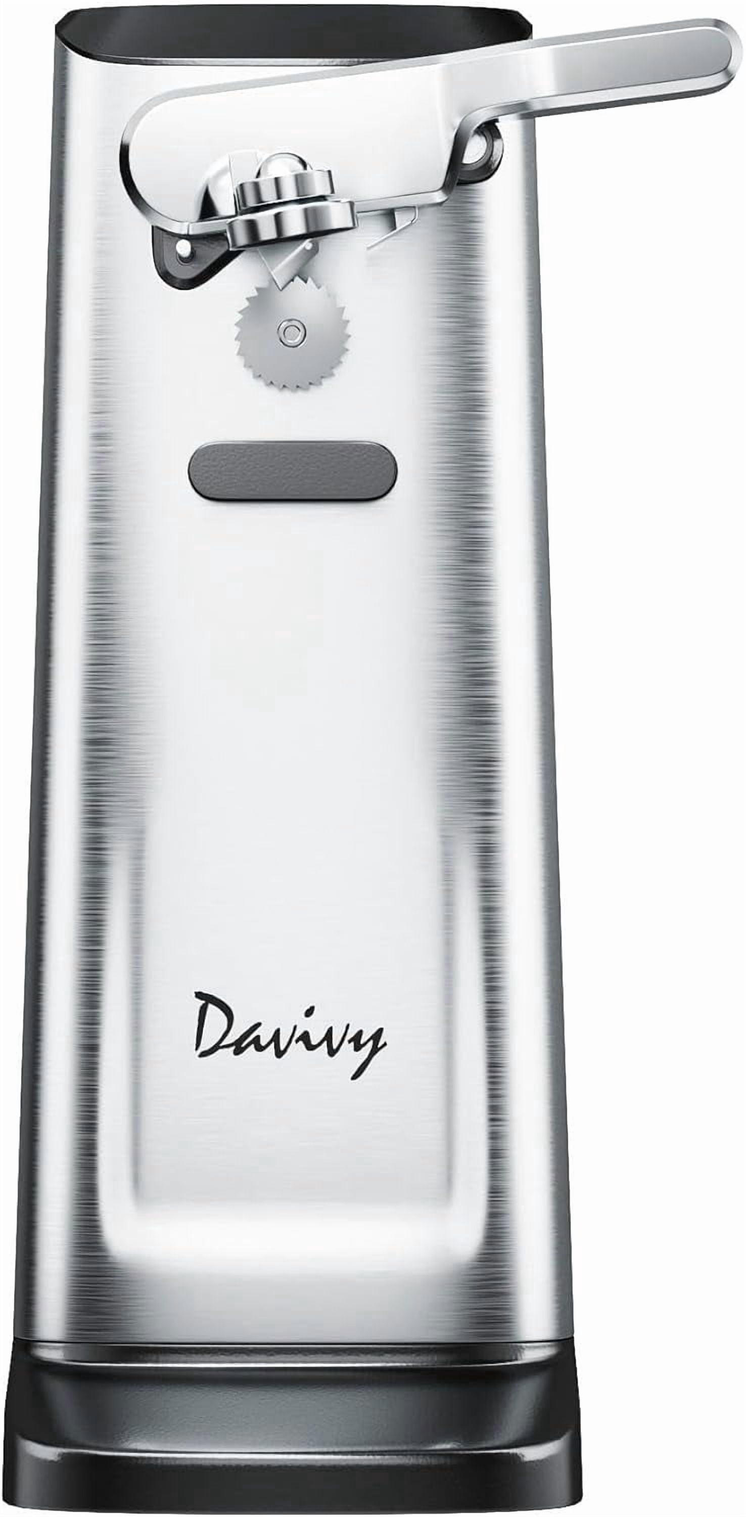 Davivy Electric Can Opener - Stainless Steel Tall Automatic Can Opener with Knife Sharpener and Bottle Opener, Efficient and Safe for Home Use, Saves Time