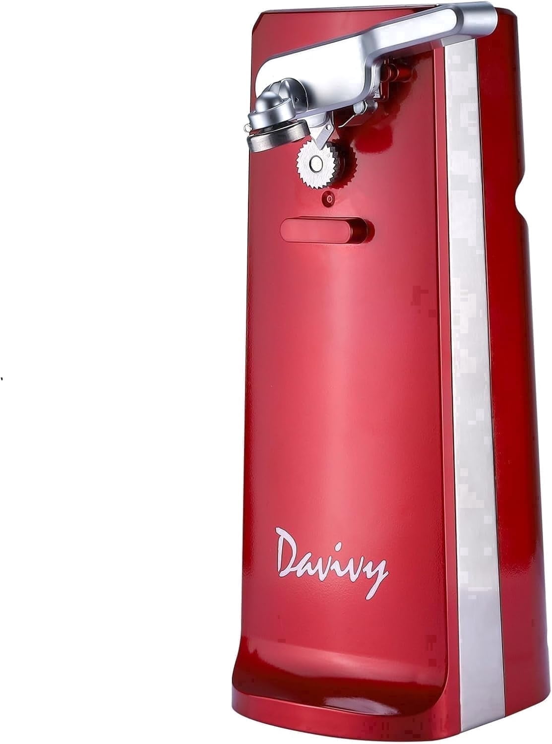 Davivy Electric Can Opener, 3-in-1 Design with Knife Sharpener & Bottle Opener, Red