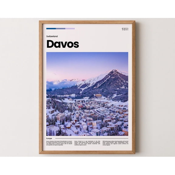 Davos Poster, Davos Print, Davos Photo, Davos Art, Switzerland Poster, Switzerland Print, Travel Poster Gift, 12x18 UNFRAMED