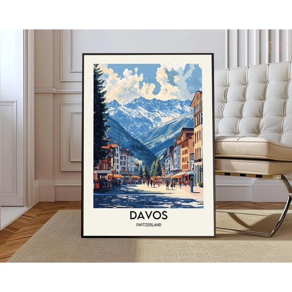Davos Swiss Alps Poster Unframed Paper Print