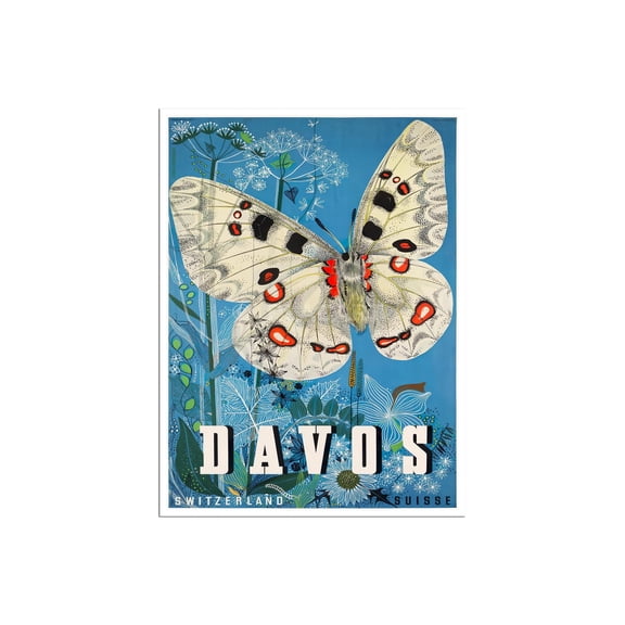 Davos Switzerland Art Vintage Travel Poster, Poster Only