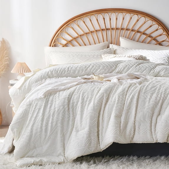 Davulos 7 Pieces King Comforter Set, Boho Bed in a Bag King Size, All Season Bedding Set with Comforter, Flat Sheet, Fitted Sheet, Pillowcases & Shams