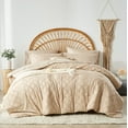 thumbnail image 1 of Davulos Beige Queen Size Comforter Sets, Bed in a Bag 7 Pieces Boho Tufted Bed Set, Shabby Chic Bedding with Comforter, Sheet, Pillowcases & Shams, 1 of 7