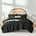 thumbnail image 1 of Davulos Black Comforter Set King Size 7 Piece Bed in a Bag,Shabby Chic Boho Comforter and Sheet Set,All Season Soft Microfiber Complete Bedding Set, 1 of 10
