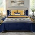 thumbnail image 1 of Davulos Blue Beds in a Bag, 6 Pieces Full Comforter Set Geometric Pattern Bedding Sets with Comforter, Flat Sheet, Fitted Sheet, 2 Pillowcases & 1 Decorative Pillowcase, 1 of 10