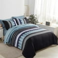 thumbnail image 1 of Davulos Boho Comforter Set King Size 7 Pieces Blue Bed in a Bag Modern Art Complete Geometric Bedding Sets with Flat Sheet, Fitted Sheets, Pillowcases & Shams, 1 of 7