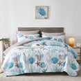 thumbnail image 1 of Davulos Coastal Comforter Set 5 Pieces,Twin Size Comforter Set for All Seasons Beach Themed Bedding Sets Bed in a Bag for Bedroom Decoration,Blue, 1 of 8