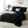 thumbnail image 1 of Davulos King Comforter Set Black,3 Pieces Solid Comforters Bedding Sets with 2 Pillowcases Lightweight Fluffy Bed Set for All Season, 1 of 7