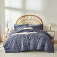 thumbnail image 1 of Davulos Dark Blue Comforter Set Queen Size 7 Pieces Shabby Chic Bedding Boho Bed in a Bag Queen Lightweight Bed Set with Comforter, Sheets, Pillowcases & Shams, 1 of 10
