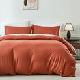 thumbnail image 1 of Davulos Duvet Cover Set Queen Size,3 Pieces Modern Bedding Set for Adults Teens Soft and Breathable Comforter Cover 88"x 88" and 2 Pillow Shams,Orange, 1 of 7