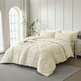 thumbnail image 1 of Davulos Twin Comforter Set Cream Bed in a Bag Twin Size 5 Pieces, Luxury Soft Bed Set for All Seasons, Bedding Set with Down Alternative Comforter, Sheets, Pillowcases & Shams, 1 of 7
