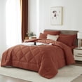 thumbnail image 1 of Davulos Twin Comforter Set Orange Bed in a Bag Twin Size 5 Pieces, Luxury Soft Bed Set for All Seasons, Bedding Set with Down Alternative Comforter, Sheets, Pillowcases & Shams, 1 of 7