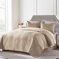 thumbnail image 1 of Davulos Full/Queen Quilt Set Khaki, Ultrasonic Embossed Bedspread Lightweight Microfiber Coverlet Modern Thin Bedding Set for All Season (1 Quilt and 2 Pillow Shams), 1 of 8