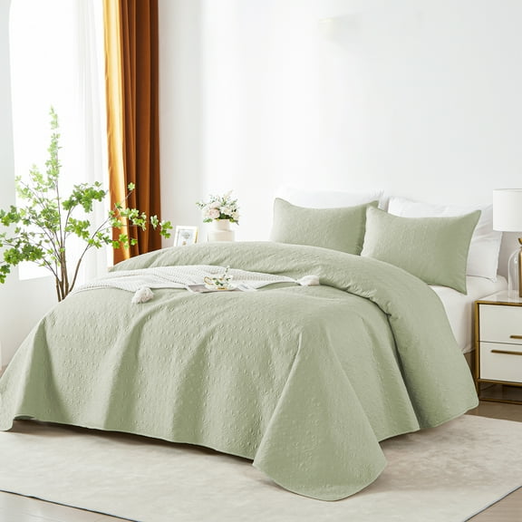 Davulos Full/Queen Quilt Set Sage Green,3 Pieces Quilt Beddding Set Bedspread 90" x 96 for All Season Soft Quilt/Coverlet,Modern Queen Bed Quilt Set for Adults