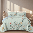 thumbnail image 1 of Davulos Full Queen Size Quilt Set 3 Pieces, Flowers Pattern Bedding Set Summer Bedspread Coverlet with 2 PIillow Sham for Adult Women,96"x90", 1 of 8