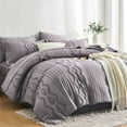thumbnail image 1 of Davulos Full Size Comforter Set Taupe，7 Pieces Chic Bedding Sets Soft Bed in a Bag for All Seasons, 1 of 8