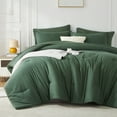 thumbnail image 1 of Davulos King Size Comforter Set 7 Pieces ,Dark Green Bed in a Bag King , All Season Bedding Set with Comforter, Flat Sheet, Fitted Sheet, Pillowcases & Shams, 1 of 8