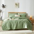 thumbnail image 1 of Davulos King Size Comforter Set,7 Pieces King Bed in a Bag Luxury Bedding Set with Diamond Pattern Gift for Family,Green, 1 of 9