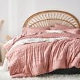 thumbnail image 1 of Davulos King Size Comforter Sets Boho,7 Pieces Bed in a Bag King Pink Bedding Set with Comforter, Flat Sheet, Fitted Sheet, Pillowcases & Shams, 1 of 9