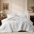 thumbnail image 1 of Davulos King Size Comforter Sets, White Bed in a Bag 7 Pieces Boho Tufted Bed Set for All Seasons, Shabby Chic Embroidery Bedding with Comforter, Sheet, Pillowcases & Shams, 1 of 9