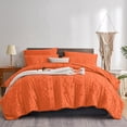 thumbnail image 1 of Davulos Orange Tufted Comforter Set King ,7 Piece Bed in a Bag Shabby Chic Boho Comforter with Sheet,Geometric Complete Bedding Set for All Season, 1 of 8