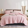 thumbnail image 1 of Davulos Pink Queen Comforter Set,7 Piece Bed in a Bag,Boho Tufted Shabby Chic Bedding for Adult Women Soft Microfiber Vintage Farmhouse All Seasons Bed Set, 1 of 8