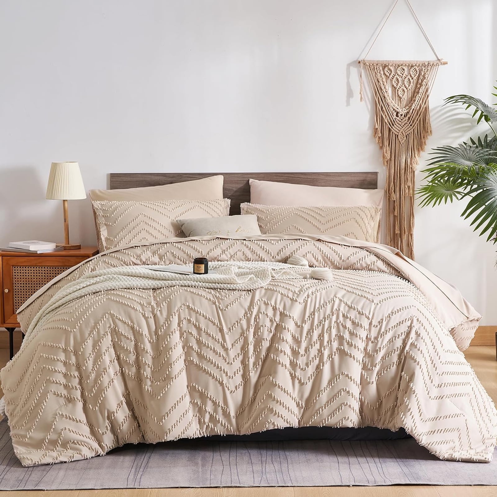 Davulos Queen Comforter Set 7 Pieces, Boho Bed in a Bag Queen Size ...