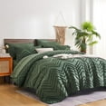 thumbnail image 1 of Davulos Queen Comforter Set 7 Pieces, Boho Dark Green Bed in a Bag Queen Size Geometric Soft Microfiber All Season Bedding Set with Comforter, Sheets, Pillowcases & Shams, 1 of 9