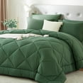 thumbnail image 1 of Davulos Queen Comforter Set 7 Pieces,Dark Green Bed in a Bag for Bedroom All Season Bedding Sets with 1 Comforter,2 Pillow Shams,2 Pillowcases,1 Flat Sheet,1 Fitted Sheet, 1 of 8
