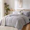 thumbnail image 1 of Davulos Queen Comforter Set Light Grey - Bed in a Bag Queen Size 7 Pieces, Box Stitched Luxury Soft Bed Set for All Seasons, Bedding Set with Comforter, Sheets, Pillowcases & Shams, 1 of 8