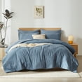thumbnail image 1 of Davulos Queen Comforter Set with Sheets,7 Pieces Bed in a Bag Queen Size Modern Diamond Pattern Seersucker Bedding Set for All Season, 1 of 9