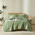 thumbnail image 1 of Davulos Queen Comforter Sets Sage Green,3 Pieces Boho Bed in a Bag Shabby Chic Checkered Pattern Complete Bedding Sets for All Seasons（1 Comforter,2 Pillow Shams）, 1 of 9