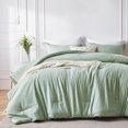 thumbnail image 1 of Davulos Queen Size Comforter Set - 3 Pieces Light Green Soft Luxury Cationic Dyeing Bedding Comforter For All Season, Breathable Lightweight Fluffy Bed Set with 1 Comforter and 2 Pillow Shams, 1 of 7