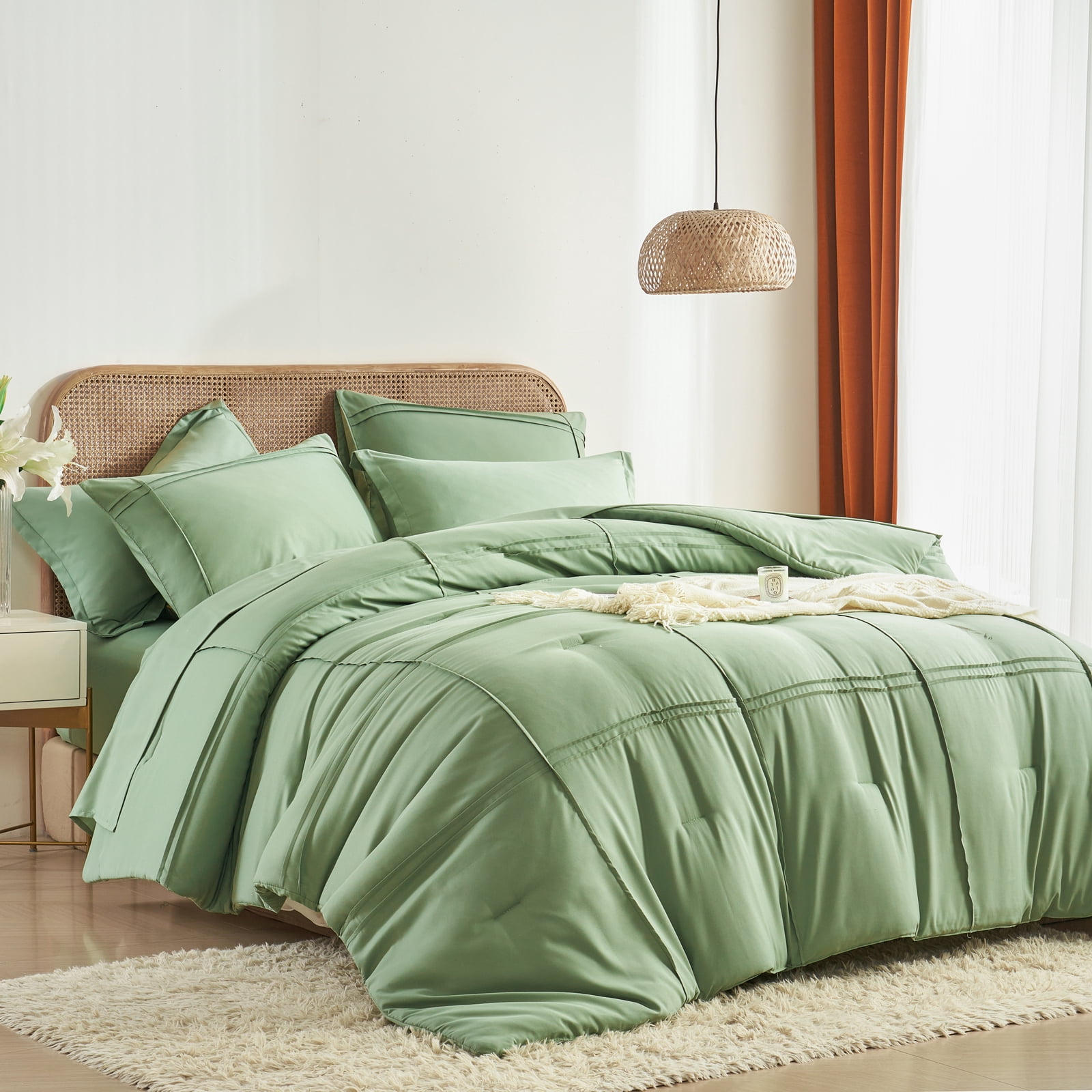 Davulos Queen Size Comforter Set 7 Piece Bed in a Bag for All Season ...