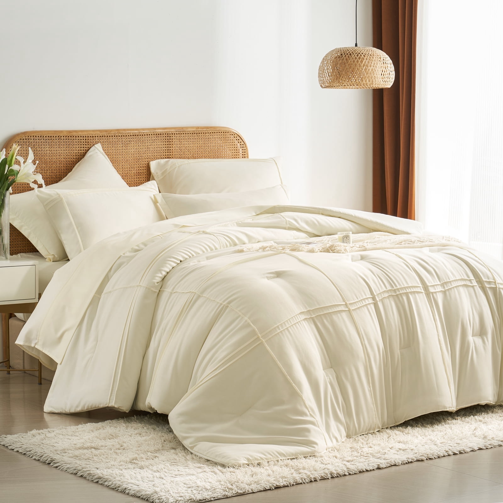 Davulos Queen Size Comforter Set 7 Piece Bed in a Bag for All Season ...