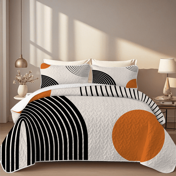 Davulos Quilt Sets Queen Size,3 Piece Lightweight Microfiber Bedspread Coverlet Bedding Set with Geometric Pattern Boho Bedding Set