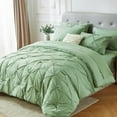 thumbnail image 1 of Davulos Twin Comforter Set, 5 Pieces Bedding Sets for All Season, Bed in a Bag with Comforter ,Flat Sheet ,Fitted Sheet ,Pillowcases & Shams,Green, 1 of 8