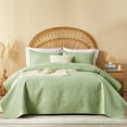 thumbnail image 1 of Davulos Ultrasonic King Quilt Bedding Set Green，Lightweight Bedspreads Soft Modern Coverlet Set for All Seasons(1 Quilt and 2 Pillow Shams), 1 of 8