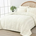 thumbnail image 1 of Davulos White Comforter Set King Size 7 Piece Boho Bed in a Bag Shabby Chic Jacquard Comforter and Sheet Set Microfiber Complete Bedding Set(White,King), 1 of 8
