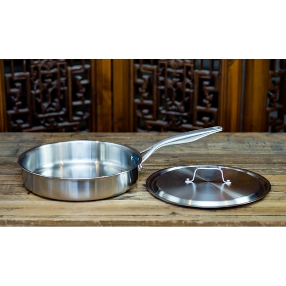 Davyline cookware 5-layer Stainless-Steel 11-in. Sauté Pan with Stainless-Steel Cover_5007