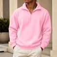 thumbnail image 1 of Daweinan Quarter Zip Sweatshirt for Men Mock Neck Stand Collar Long Sleeve Pullover Lightweight Trendy Casual Solid Color Fall Winter Everyday, 1 of 6