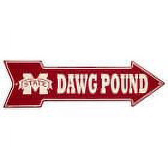 Dawg Pound Mississippi State Metal Arrow Embossed Aluminum Sign