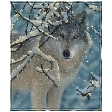 Dawhud Direct | Broken Silence Wolf Super Soft Fullqueen Size Plush Fleece