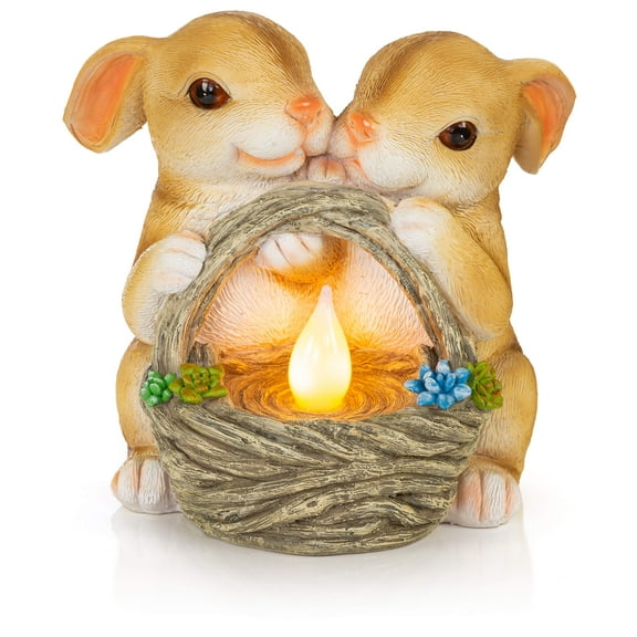 Dawhud Direct | Bunny Rabbits Solar Powered Led Outdoor Decor Garden