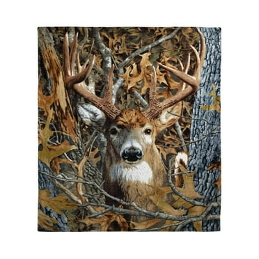 Dawhud Direct Camo Buck Deer Super Soft Fullqueen Size Plush Fleece
