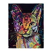 Dawhud Direct Dean Russo Confident Cat Printed Ultrasoft Fleece Throw Blanket