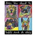thumbnail image 1 of Dawhud Direct Dean Russo Love & Dog Squad 50""x60"" Fleece Blanket for Bed, 1 of 5