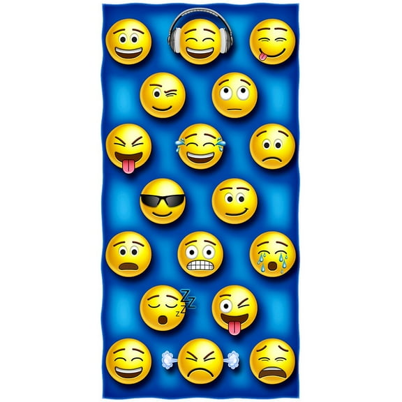 Dawhud Direct Emoji Cotton Beach Towels Multicolor